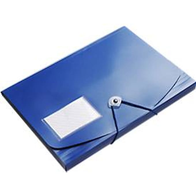 Hoekmappen FolderSys JUMBO, A4, B 240 x H 320 mm, 3 binnenflappen & elastische sluiting, polypropyleen, dikte 0,42 mm, blauw, 10 st.