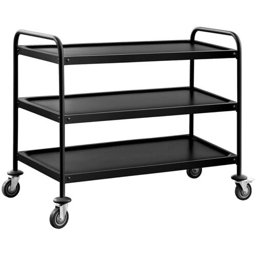 GGM Gastro Servierwagen - 1200x600mm - mit 3 Abstellflächen - Schwarz