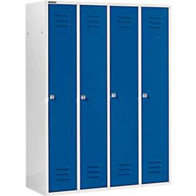 Schäfer Shop Select Kledinglocker met 4 compartimenten, cilinderslot, lichtgrijs/gentiaanblauw