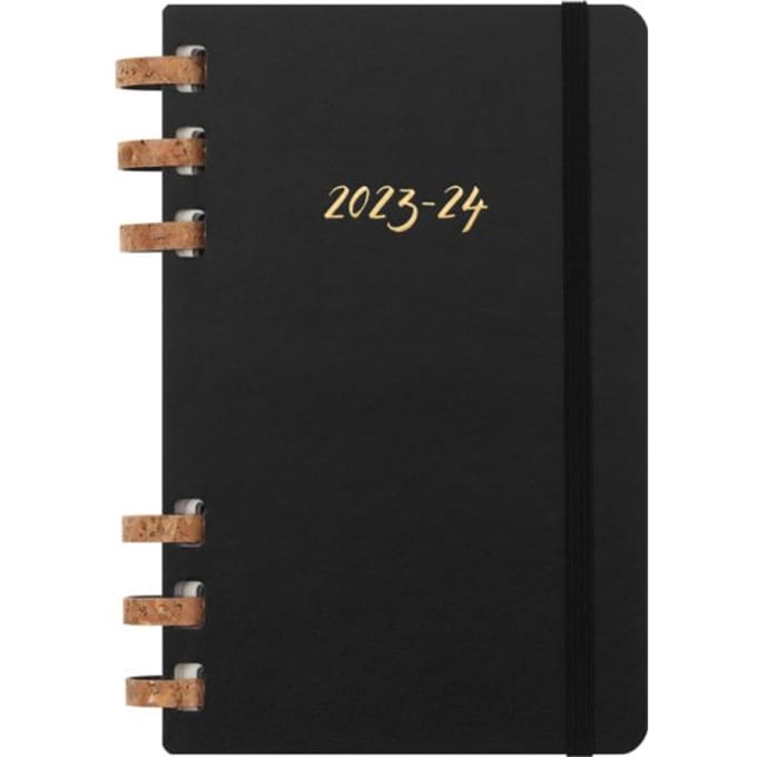 Moleskine 12m academic spiral planner weekly/monthly large black hard cover