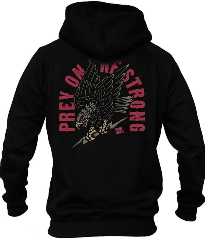 PRIDEorDiE PREY ON THE STRONG Hoody Zwart - M