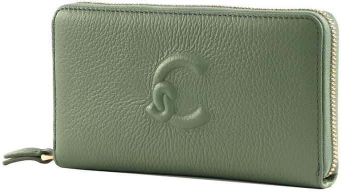 COCCINELLE Leren portemonnee Dulse Soft Zip Around Wallet Greenery mintgroen