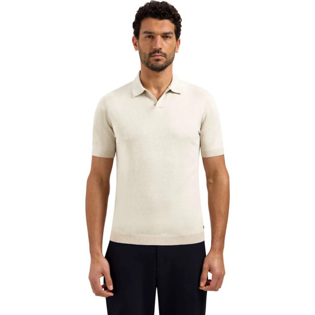 No Excess Pullover Short Sleeve V-Polo Melange Desert  XL