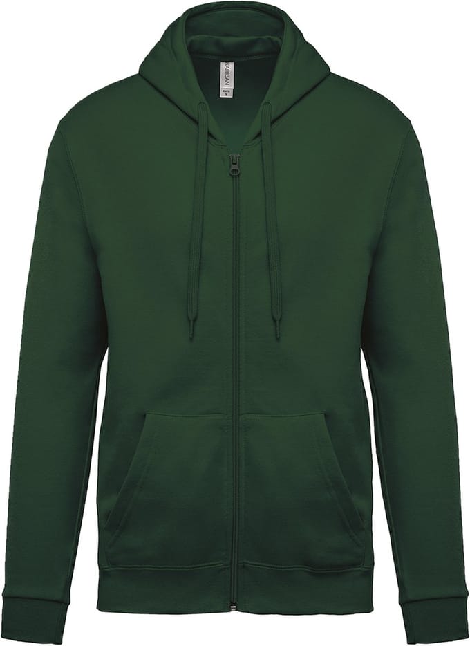 Kariban Sweater met rits en capuchon K479 - Forest Green - S