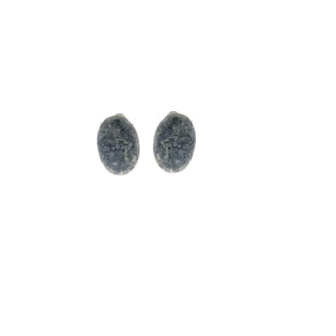 Behave® Oorclips - Clip Oorbellen - Blauw - Epoxy - Ovaal - 2,5 cm