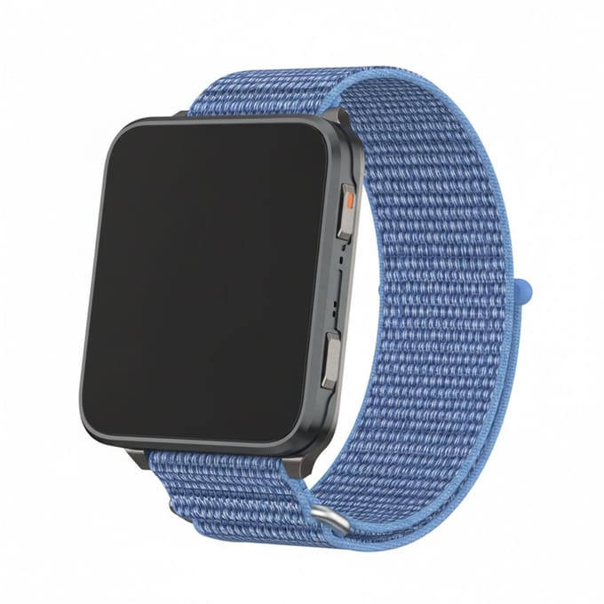 Nylon loop bandje - geschikt voor Garmin Venu X1 - klittenband - blauw