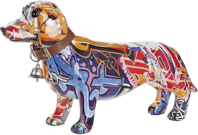 Gilde Handwerk Teckel - Sculptuur Beeld - Pop/Street Art - Polyresin - 16 cm hoog