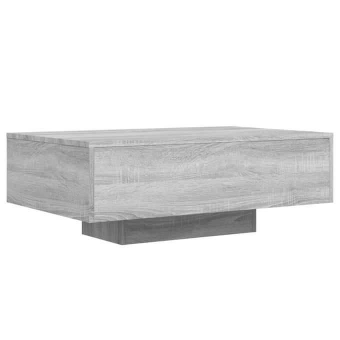 vidaXL - Salontafel - met - LED-verlichting - 85x55x31 - cm - grijs - sonoma - eiken