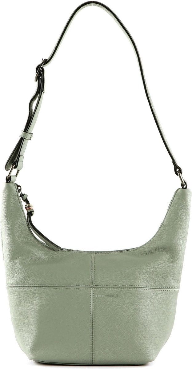 FREDsBRUDER Leren Schoudertas Pruvia Small Bucket Sage Mintgroen