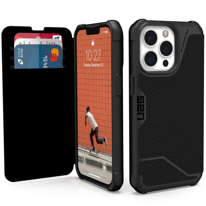 Urban Armor Gear Metropolis Series iPhone 13 Pro Hoesje Kevlar Zwart