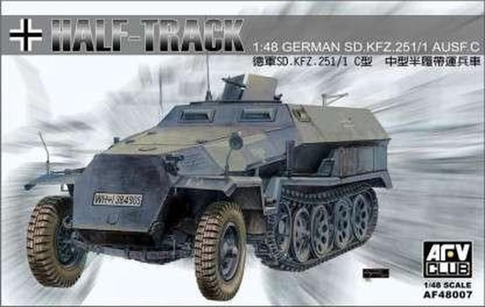 AFV Club Modelbouwpakket Militaire voertuigen - 48007 Sd.Kfz. 251/1 Ausf. C Plastic - 1:48 - Modelbouw