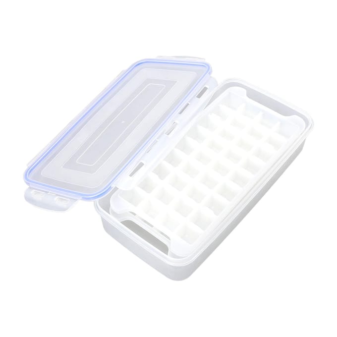 1.7L Grote Capaciteit IJsmaker Huishoudelijk 2 Laags IJsblokjesvorm Bak voor het Maken van 72 IJsblokjes white