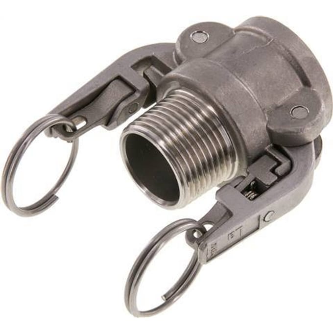 Camlock DN 25 (1'') Veiligheid Koppeling RvsR 1'' met buitendraad Type B MIL-C-27487