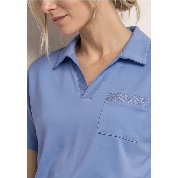 Poloshirt met korte mouwen en glitter