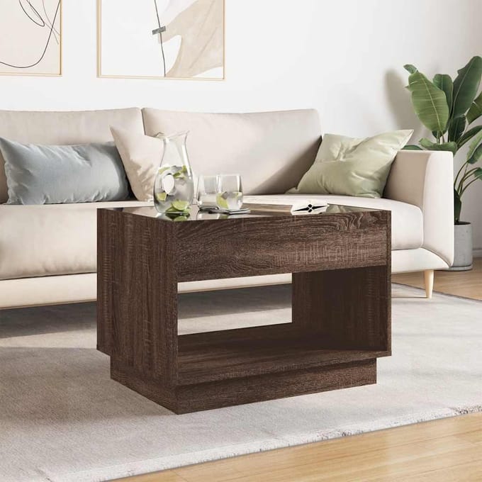 vidaXL - Salontafel - met - Infinity - LED - 70x50x50 - cm - bruin - eikenkleurig