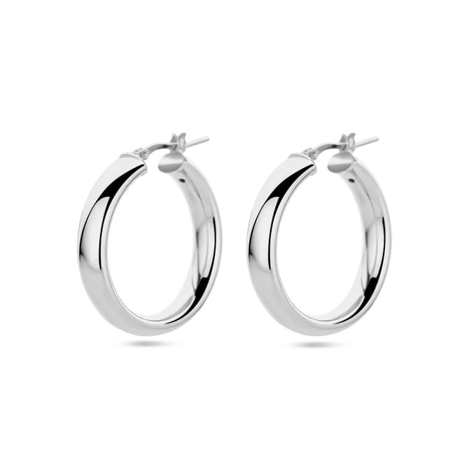 Zilver Gerhodineerd Oorringen Half Ronde Buis 1338736