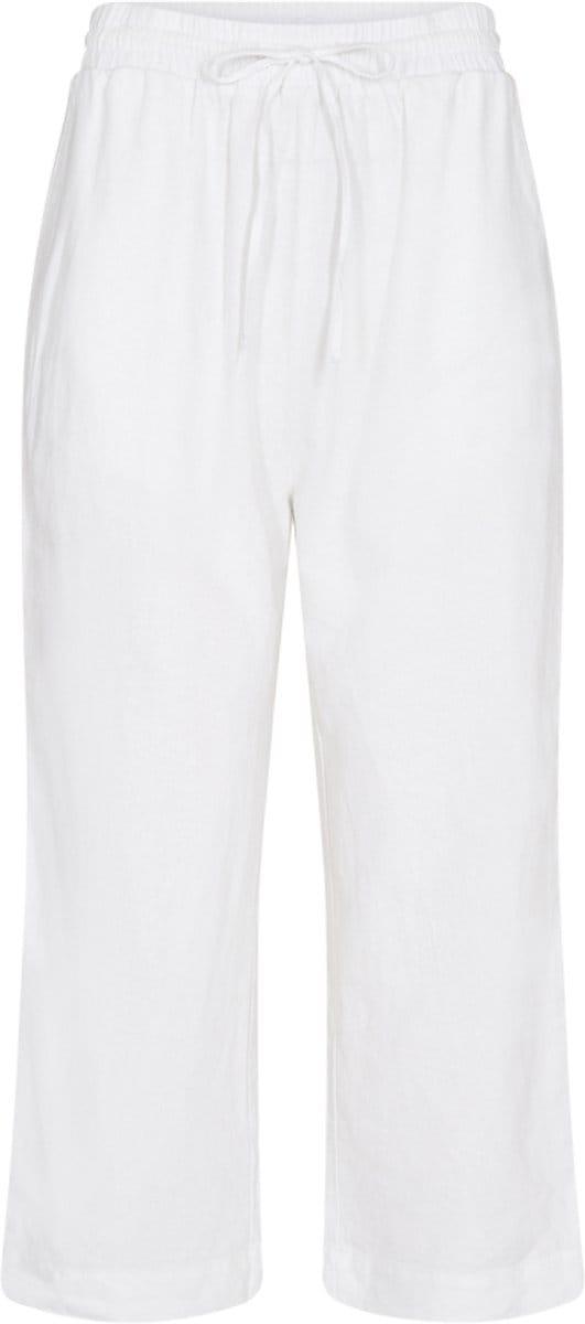 wide leg broek van linnenmix met elastische band model 'Lava'
