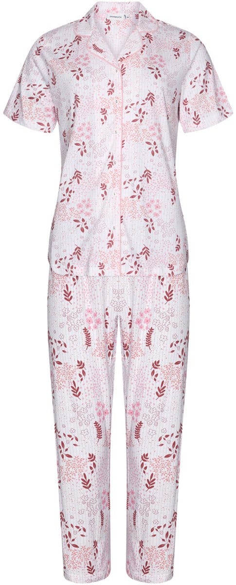 Pastunette Pyjama Coral Breeze - Katoen - Doorknoop - Wit - Maat 48
