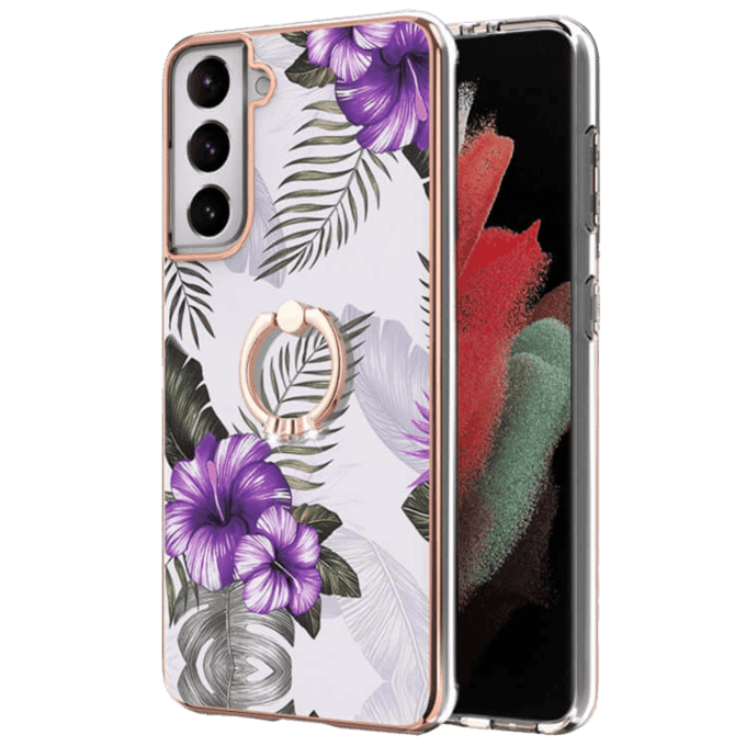 CaseBody Samsung Galaxy S21 Case Met Ringhouder Floral