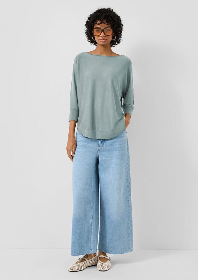 Q/S designed by - Dames pull - Maat S - Vrouwen - Groen - Viscose