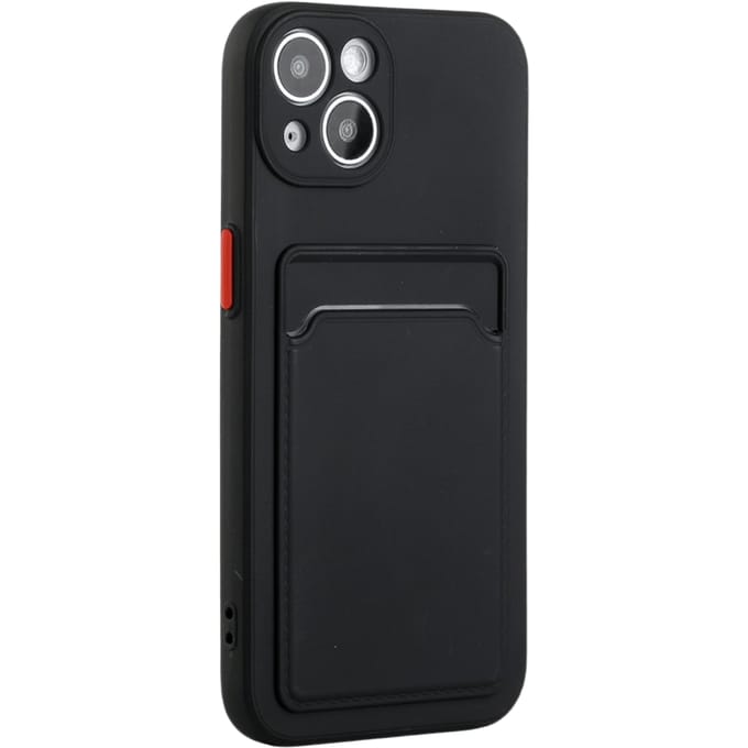 CaseBody Apple iPhone 15 Telefoonhoesje met Kaarthouder Zwart