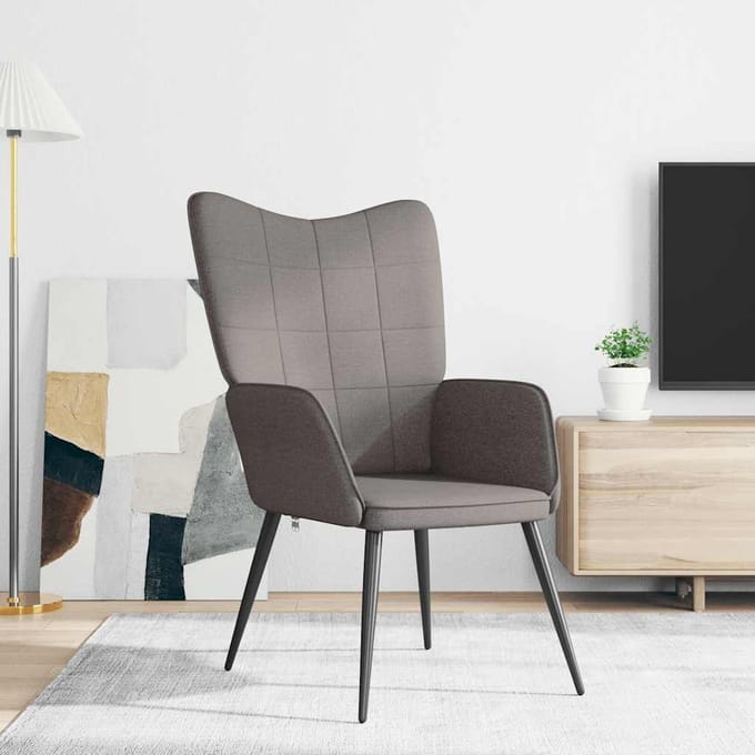 vidaXL - Relaxstoel - stof - taupe