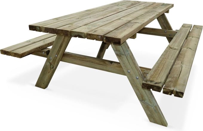 sweeek - Picknicktafel met 2 zitkanten voor 6 personen