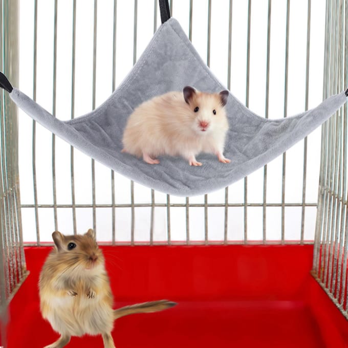 Klein huisdier Driehoek Hangmat Hangbed voor Eekhoorn Hamster Suikereekhoorn Cavia(grijs) grijze kleur