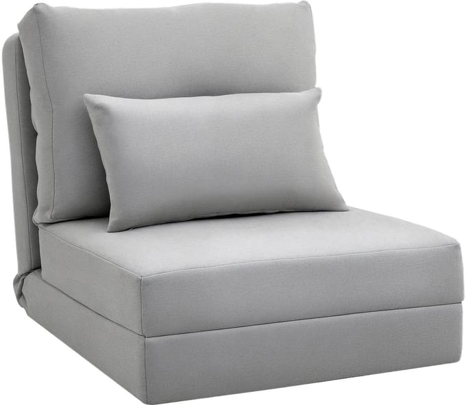 HOMCOM-Schlafsessel-Leinen, Metall-80L x 60B x 56H cm-Grau