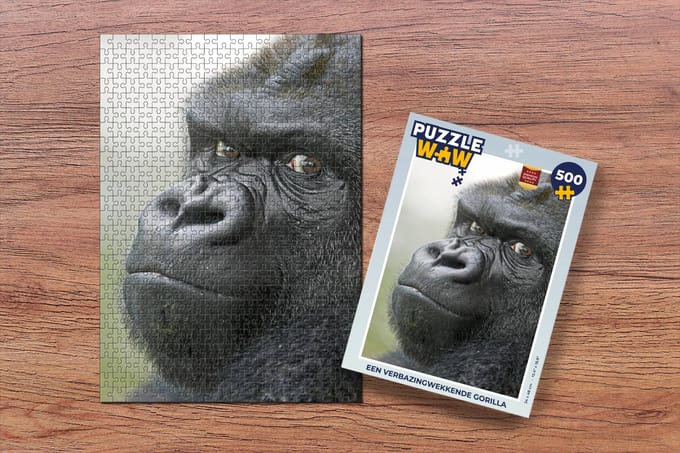PuzzleWow Gorilla Puzzel - Legpuzzel van 500 stukjes - Stevig karton