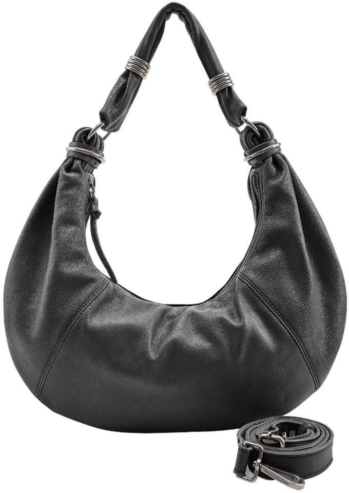 FREDsBRUDER Leren schoudertas Always With You Hobo Black zwart