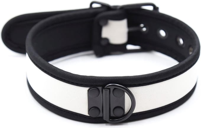 Banoch - Lindo Collar Blanco Neoprene - halsband wit neopreen - puppy play