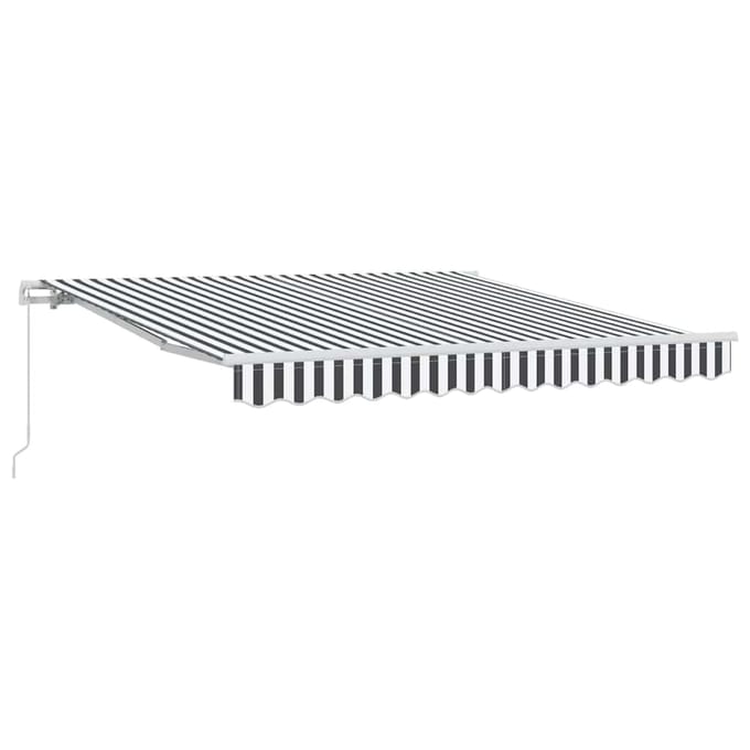 vidaXL - Luifel - handmatig - uittrekbaar - 300x250 - cm - antraciet - en - wit
