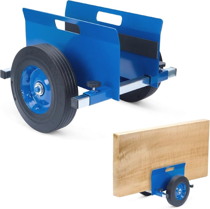 Verstelbare Panel Dolly met 1000Lb Capaciteit en 10" Massieve Rubberwielen