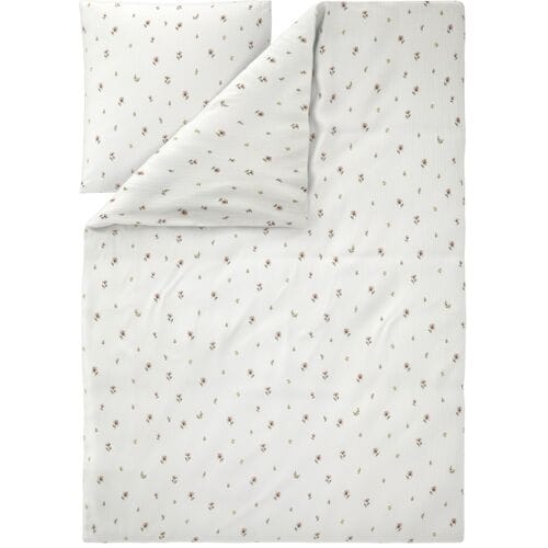 LIVARNO Mousseline dekbedovertrek 140 x 200 cm (Bloemen/wit)