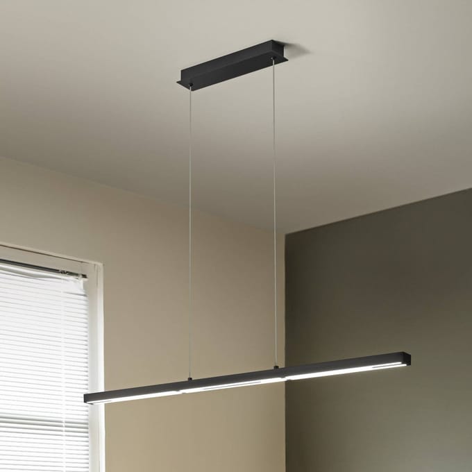 Fabas Luce Ling LED hanglamp, zwart, uplight en downlight, dimbaar