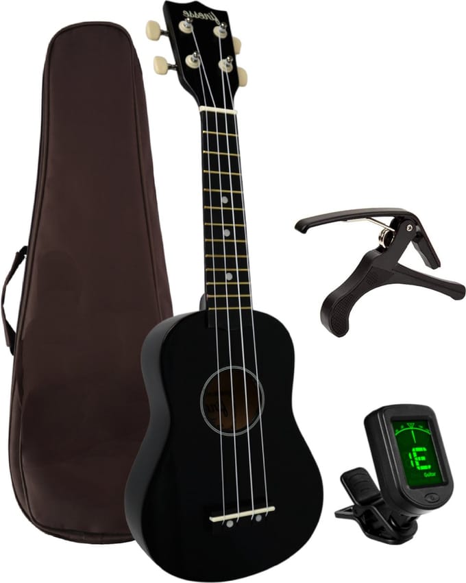 Finesse Ukelele - Starterset - 21" - Ukulele - Kind - Muziekinstrument – Zwart