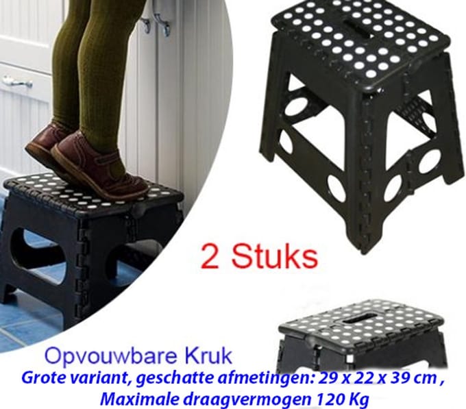 2-Pack Multifunctionele Opvouwbare Krukken in Grote Maat