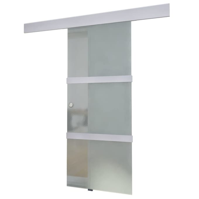 vidaXL - Schuifdeur - 178 - cm - glas - en - aluminium - zilverkleurig
