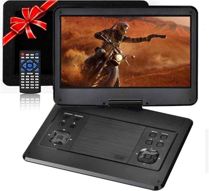 Draagbare DVD speler - Portable DVD speler - Met USB en Accu - Voor in Auto - Reissysteem