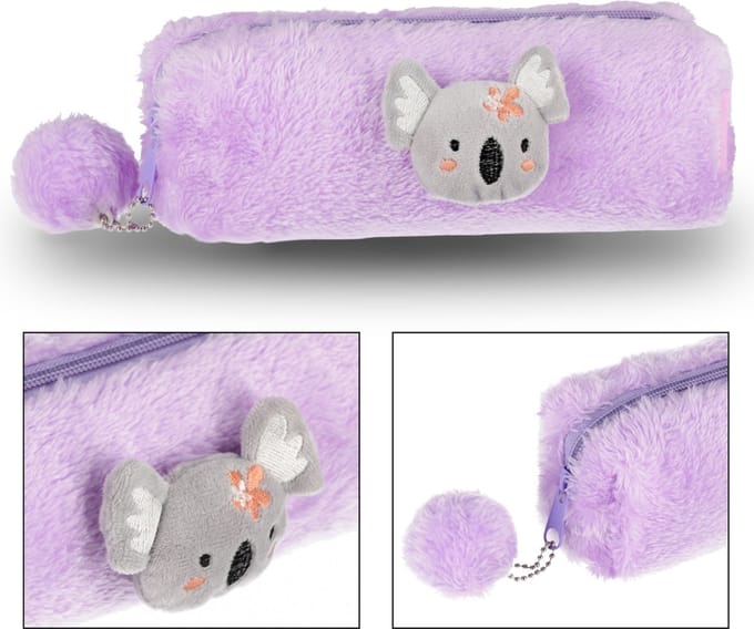 Koala pluchen etui voor meisjes, met rits 23x8x5cm
