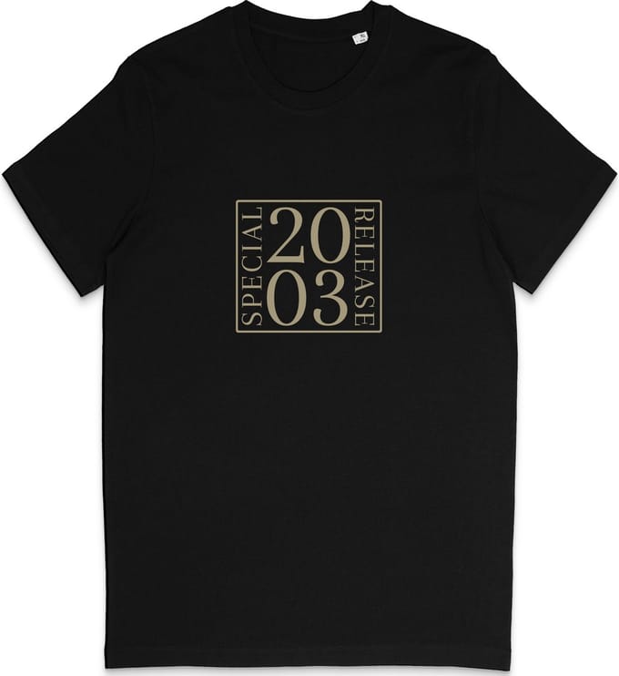 T Shirt Heren Dames - Geboortejaar 2003 - Tekst: Speciale Uitgave - Zwart - Maat L
