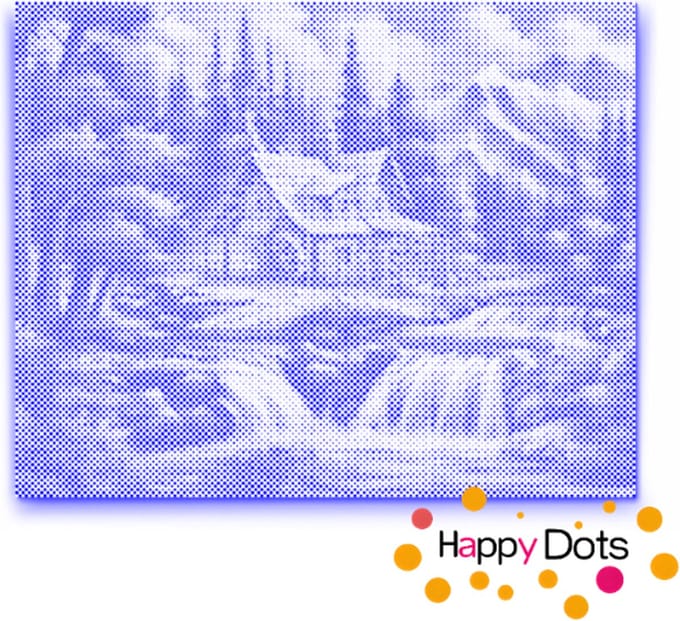 HappyDots DOT Painting Beekje 40x50cm - Stippelschilderij Blauw