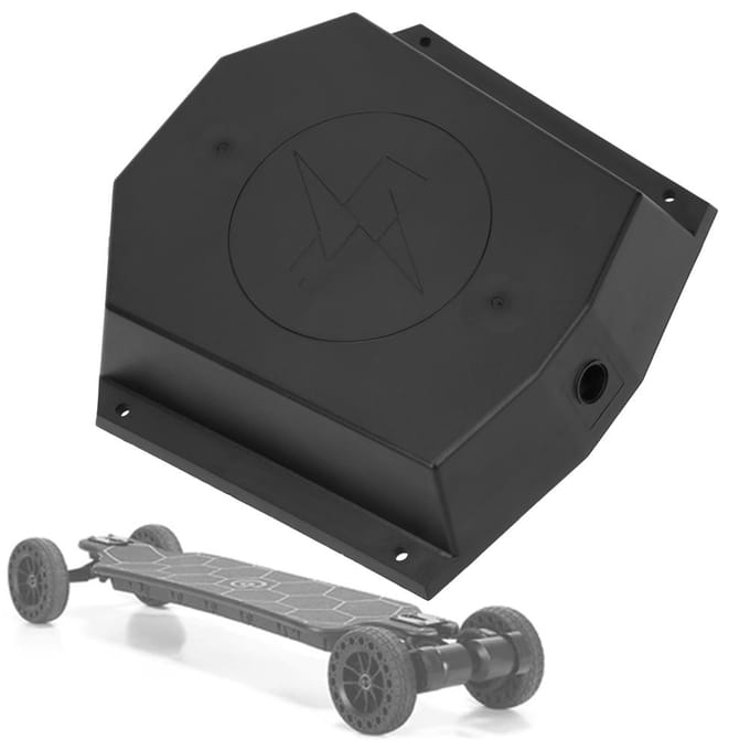Vierwielig Elektrisch Skateboard Longboard Gescheiden Plastic Batterijdoos met Laadpoort black