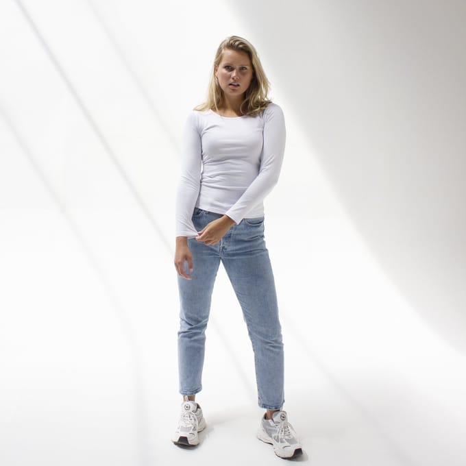 MOOI! Company- T-shirt Sylvia - Lange mouw - Aansluitend model - Kleur Wit - M