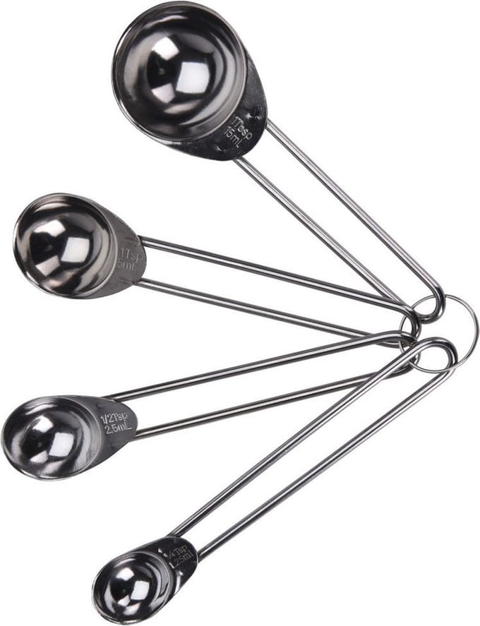 Maatlepels Edelstaal 4 stuks - Maatlepel Set - Maatbeker - Maatschepjes