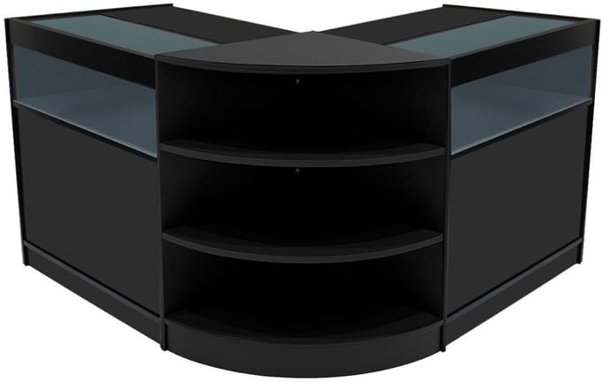 Theseus led-winkeltoonbankset - zwart - 90x60 cm - lm60 & 2x b900
