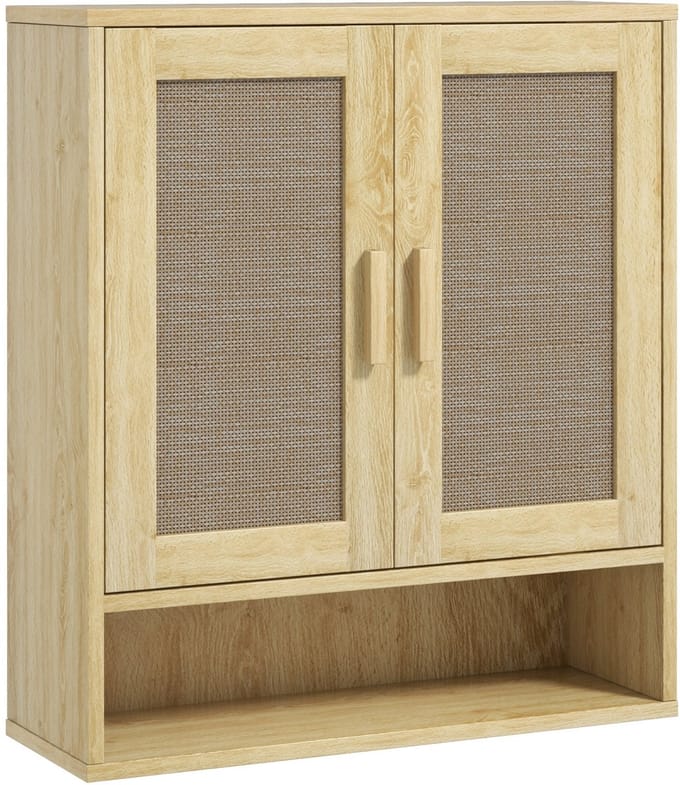 HOMCOM Wandkast - Spaanplaat - 59x20x66,5cm - Eiken