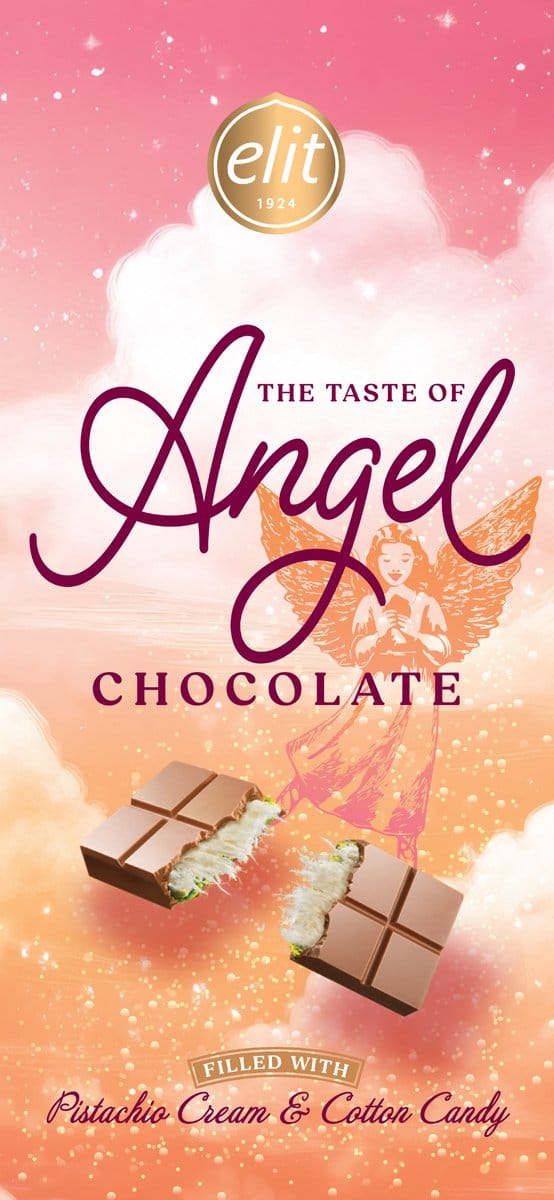 Elit Angel Dubai chocolade reep - suikerspin en pistache - 85g