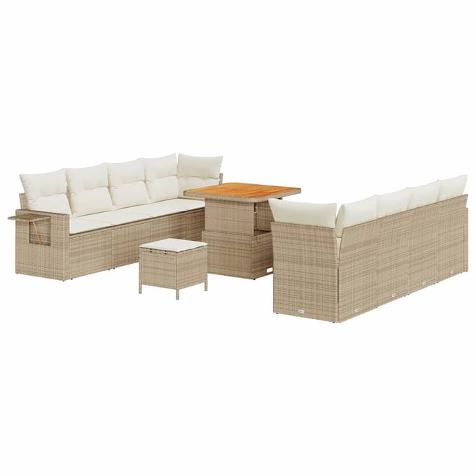 vidaXL - Tuinbank - Set - Beige - en - Crème - poly - rattan